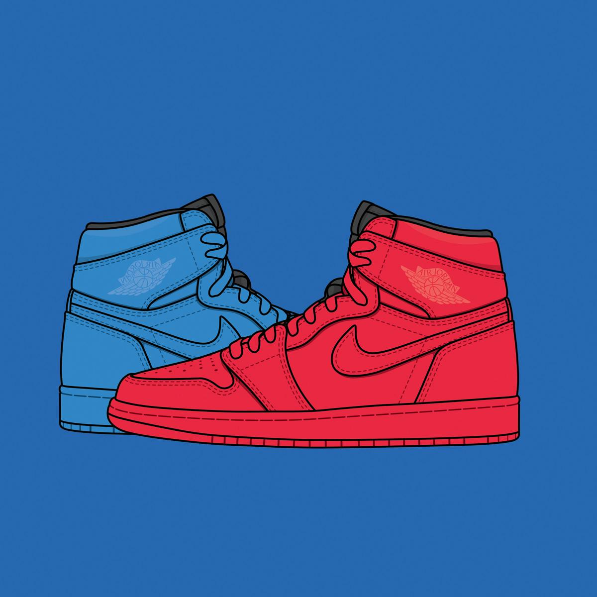 blue and white nike jordans